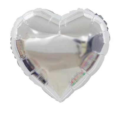 Silver Heart Shape Mylar Balloon Singapore